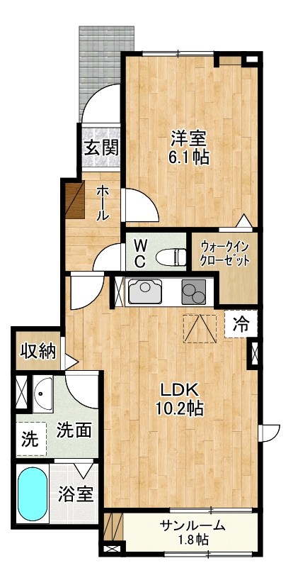 グローリア・ヒデ　B棟 101号室 間取り