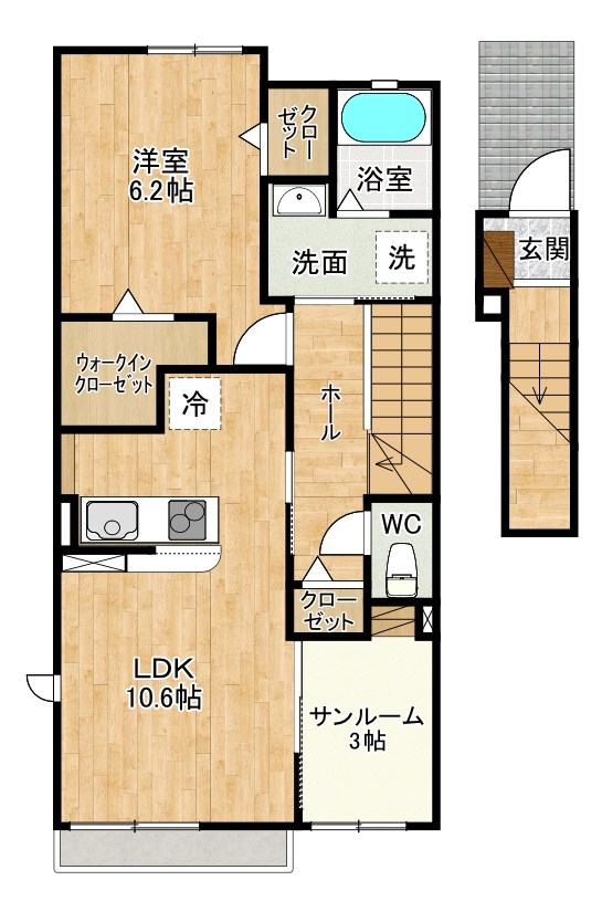 グローリア・ヒデ　B棟 203号室 間取り