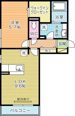 セジュール熊本  203号室 間取り