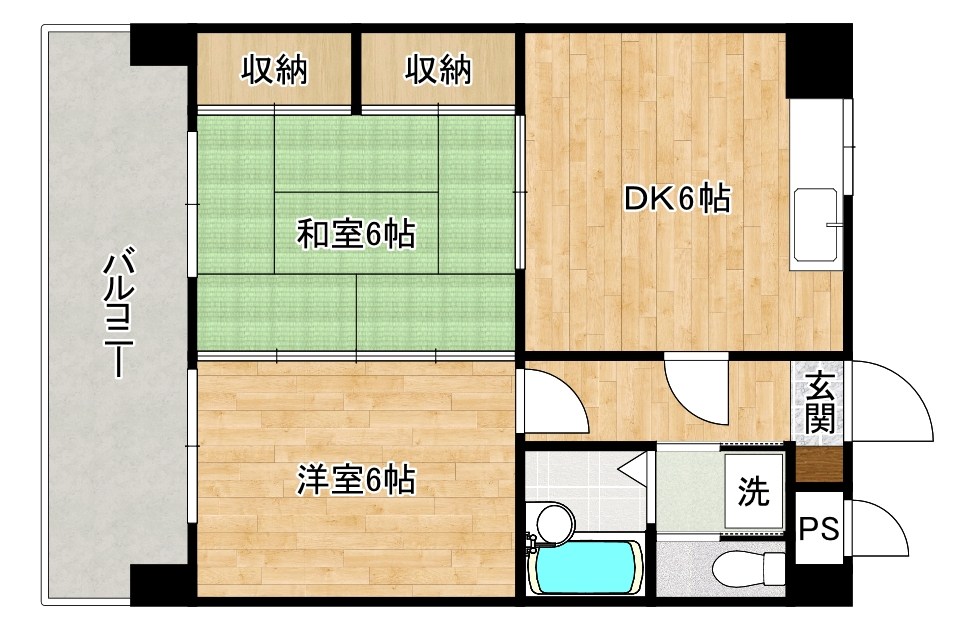 シティハイツ三郎丸 403号室 間取り