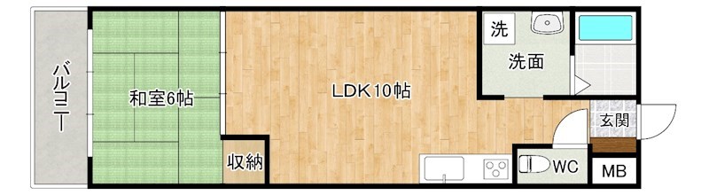 エルザビル香春口45 903号室 間取り