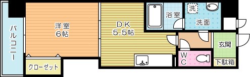 サンメゾン清水  502号室 間取り