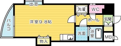 ギャラン小文字 1102号室 間取り