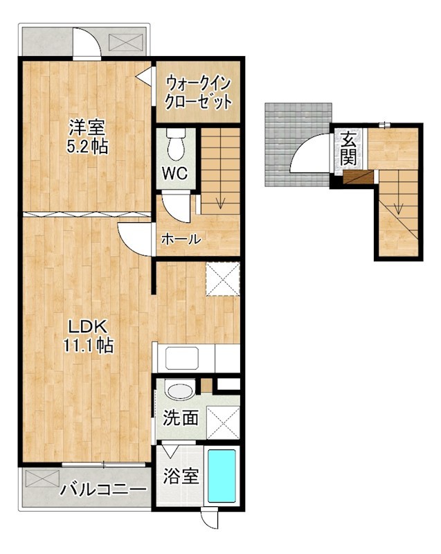 ラ・グリシーヌ  202号室 間取り