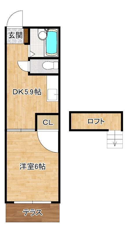 オアシス志井　A棟  103号室 間取り