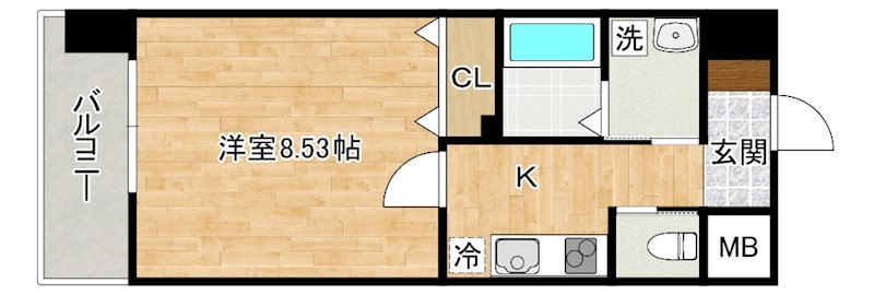 ラフィーネ到津学園通り 205号室 間取り