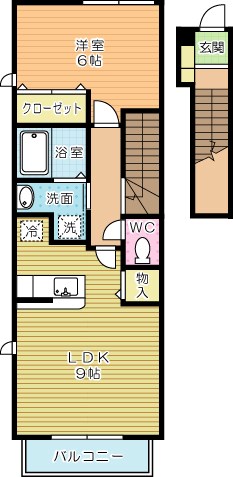 カレントハウス   206号室 間取り