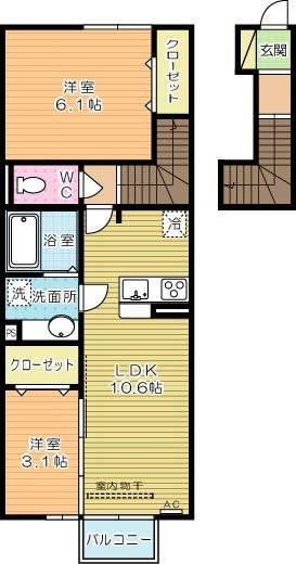 ＣＨＲ－２６ 206号室 間取り