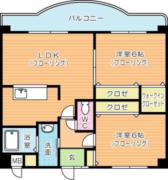 クレール長尾Ⅱ 602号室 間取り