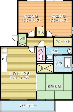 リバーフィールドⅠ 301号室 間取り