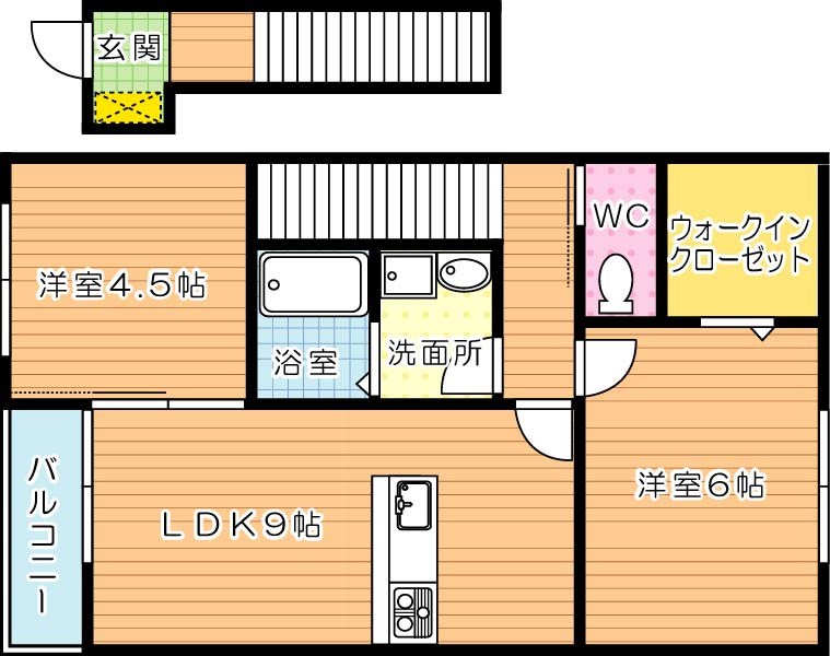 サンハイム浜町Ⅱ 202号室 間取り
