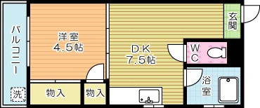 シャトー高峰 103号室 間取り