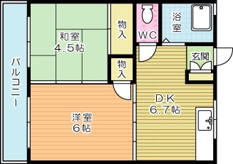 シャトー高峰  101号室 間取り