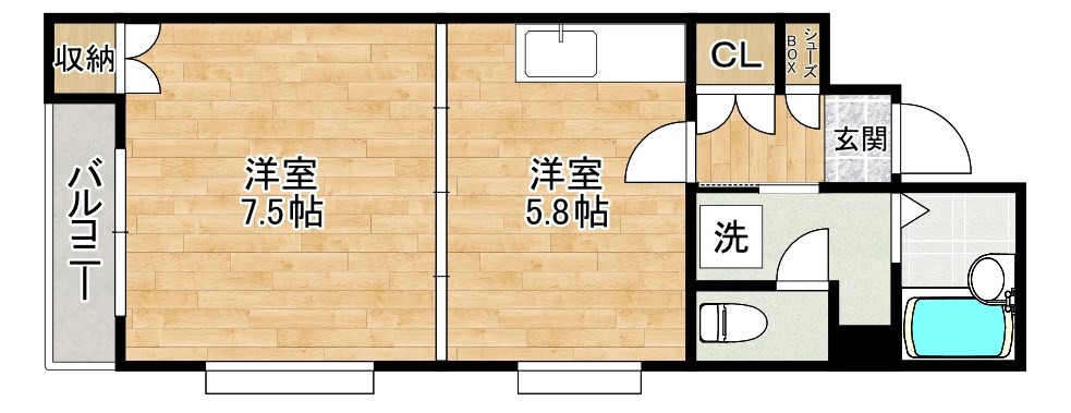 リファレンス北方Ⅱ 902号室 間取り