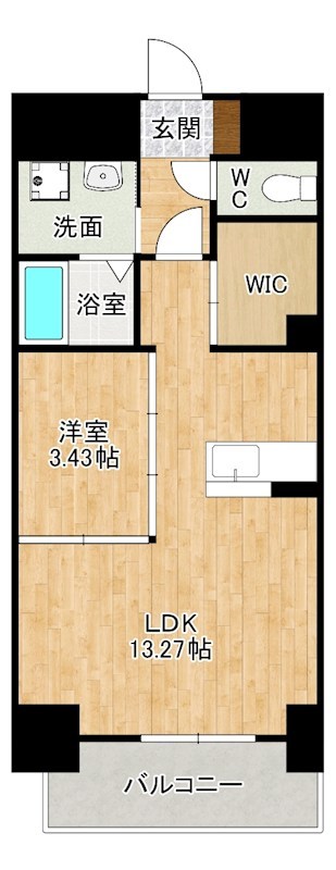 LEGEND鍛冶町（レジェンド鍛冶町） 1001号室 間取り