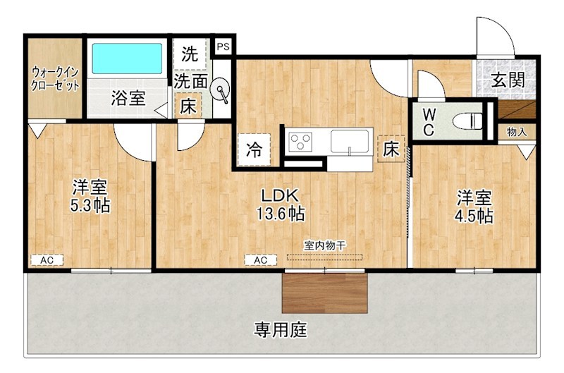 D-ROOM守恒Ⅱ 103号室 間取り