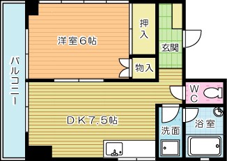 セゾン片野公園前 205号室 間取り