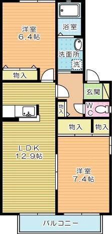 リバーサイド 201号室 間取り