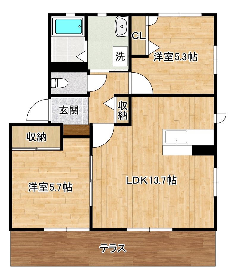 シャーメゾンみちＡ棟 101号室 間取り