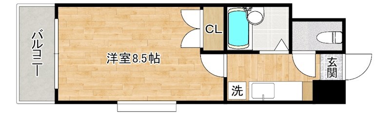 エフズフラッツ古船場  801号室 間取り