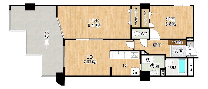 ピュアライフ砂津 504号室 間取り