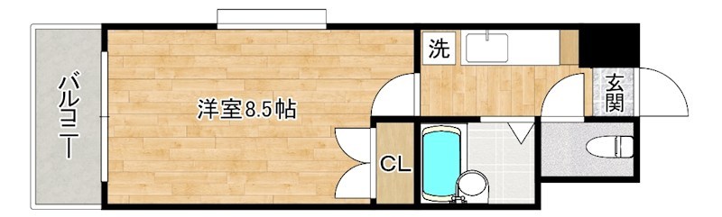 エフズフラッツ古船場  808号室 間取り