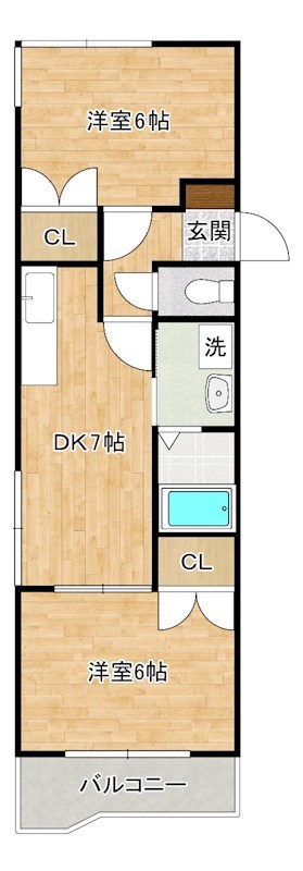 サンラビール小倉 201号室 間取り