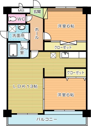 メゾンドソレイユ 402号室 間取り