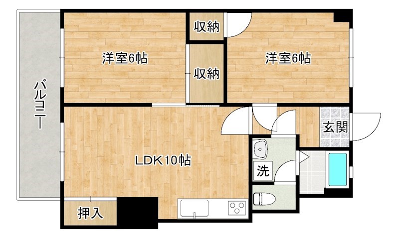 米谷木町第２ビル 203号室 間取り