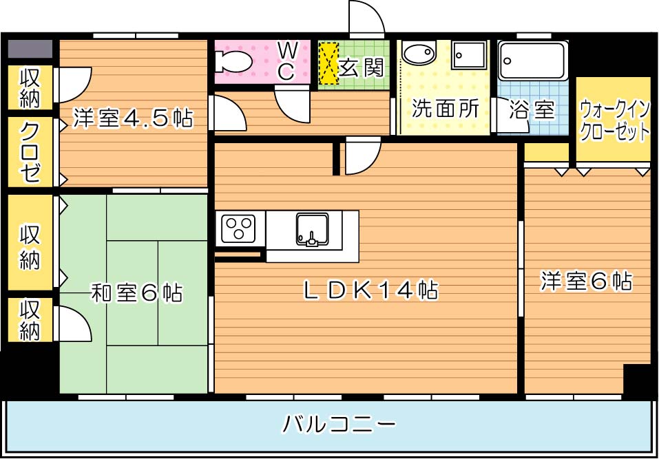 パラシオ二島 401号室 間取り