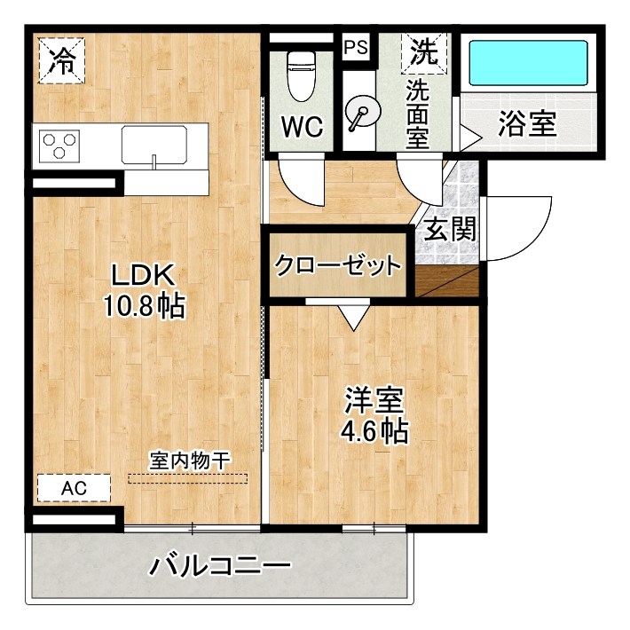 D-ROOM中原西 201号室 間取り