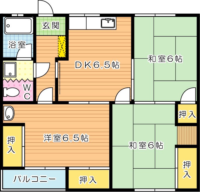 竹尾ハイツ 202号室 間取り