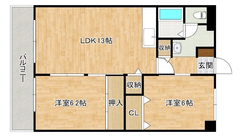 ふぁみーる志徳 205号室 間取り