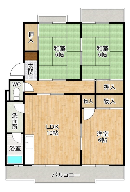 森田ハイツ  402号室 間取り