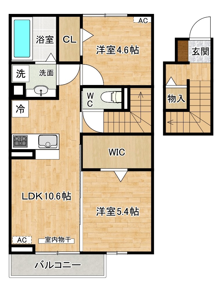 Ｅｘｃｅｌｌｅｎｔ街角六番館（エクセレント街角六番館） 201号室 間取り