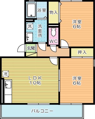 エトワール嵐山 201号室 間取り