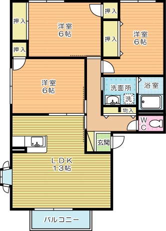 ソルジェンテ南方　Ｂ棟 201号室 間取り
