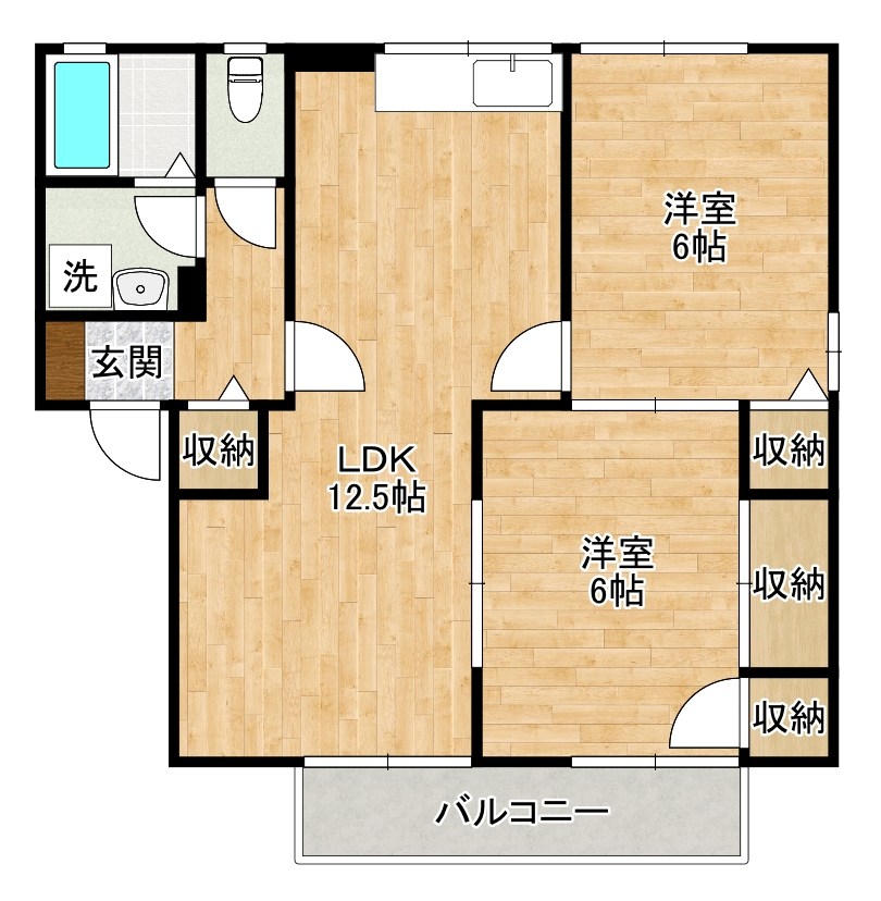ＪＡＳＴＳ　ＳＯＬＥＩＬ　Ｆ棟 202号室 間取り