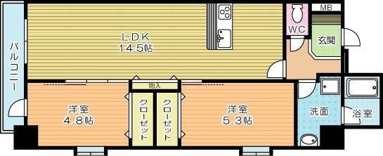 シュライン妙見レジデンス 1301号室 間取り