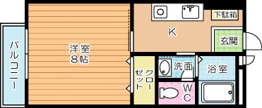 コーポ田中 103号室 間取り