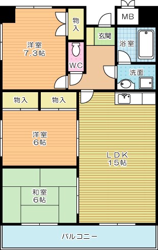 サクセス守恒 301号室 間取り