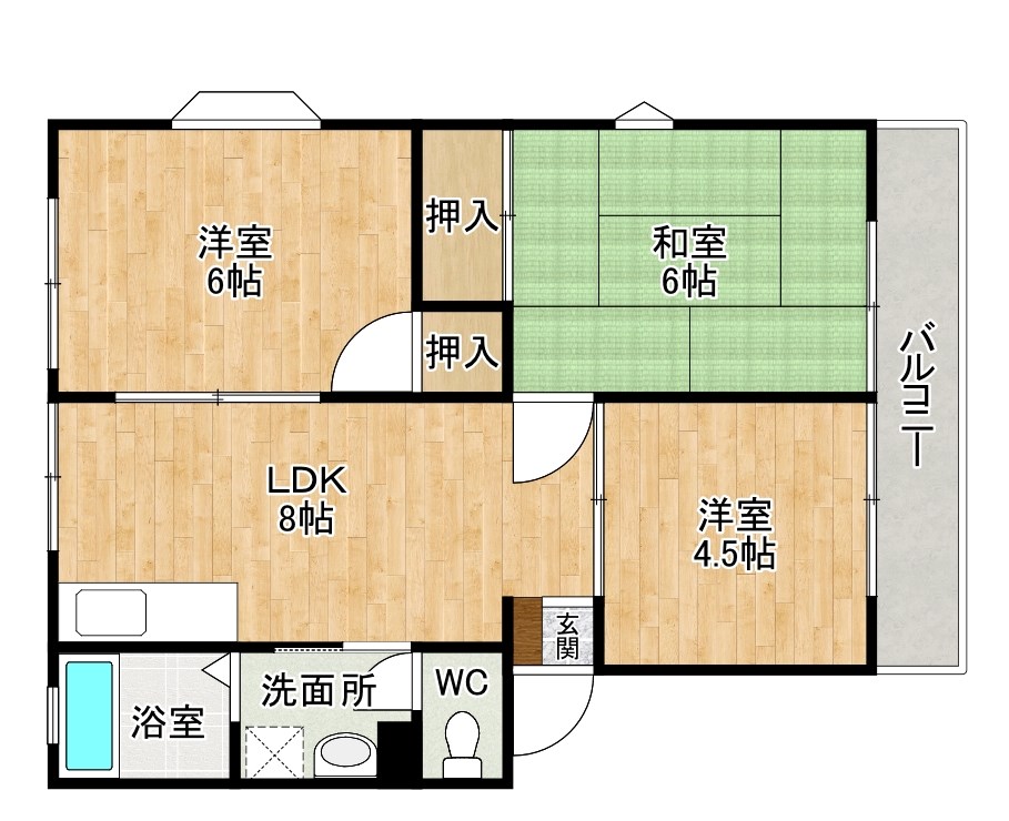 ウィンディアＫ 201号室 間取り