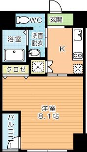 モナトリエ小倉平和通り 407号室 間取り