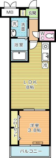 サンクレシア戸畑駅前 102号室 間取り