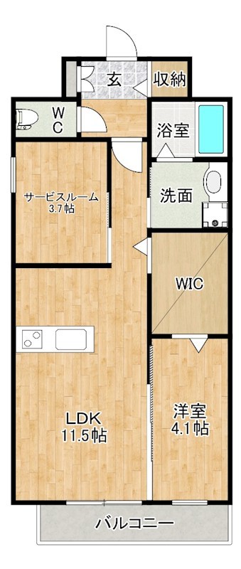 インクレイス門司 201号室 間取り