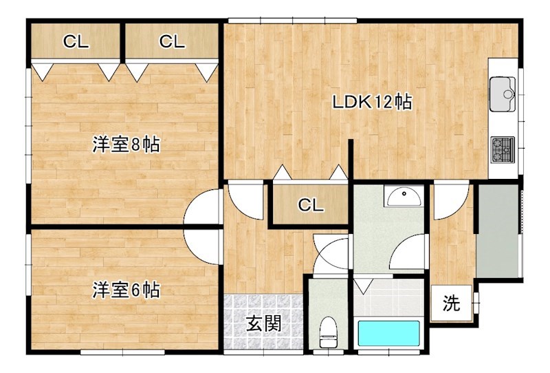 霧ヶ丘借家C 間取り