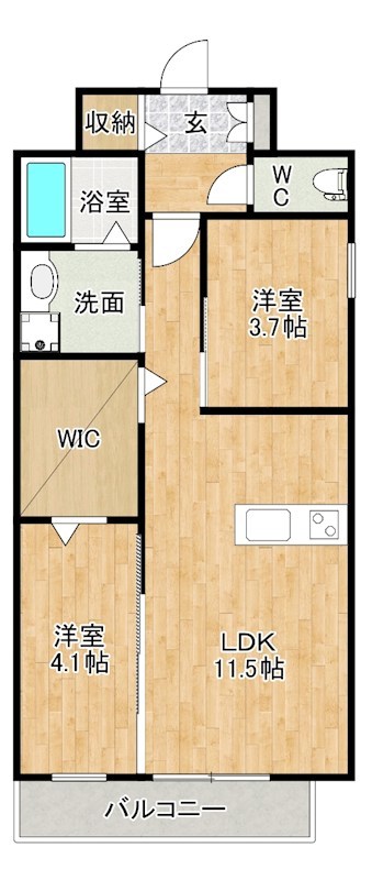 インクレイス門司 404号室 間取り