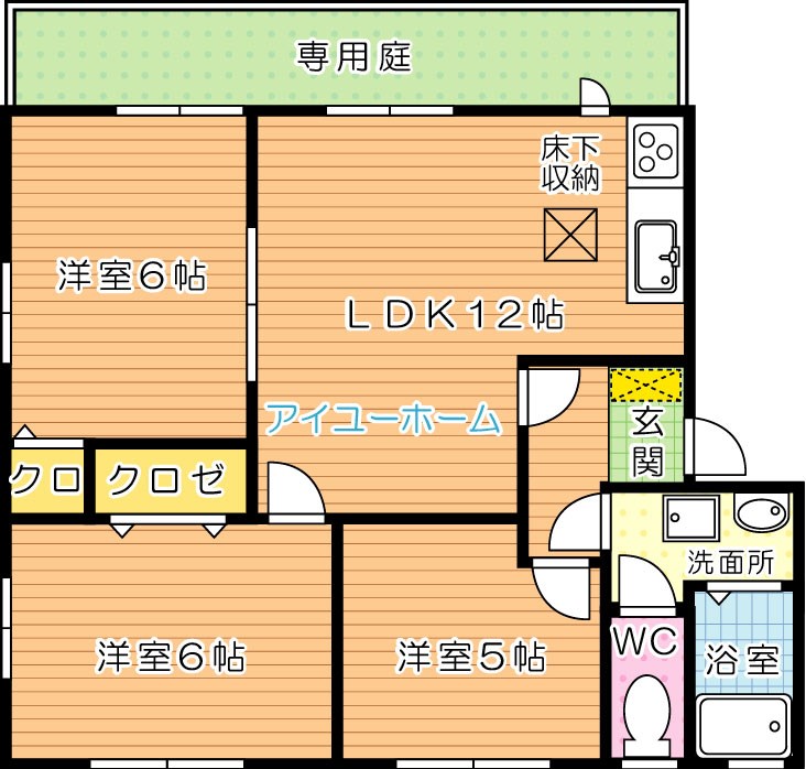 パールリバー浅川　E棟 102号室 間取り