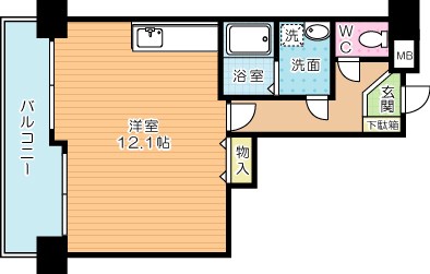 ジャミロ小倉 1203号室 間取り