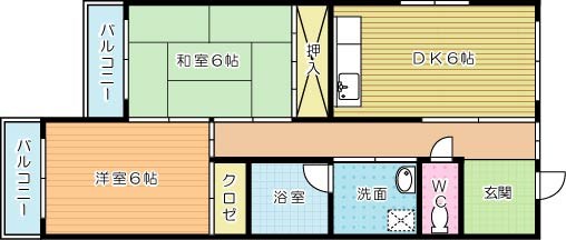 萩安マンション 302号室 間取り